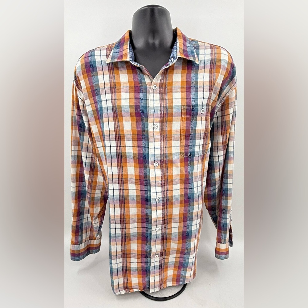 Tommy Bahama "Indigo Coast"‎ Plaid Check Long Sleeve Multicolor Men's 2XLB